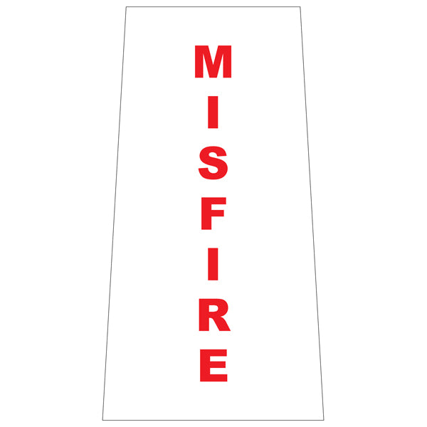 Reflective Stackable Bollard Collars – Misfire (White) – 800 mm | Printed Safety Messages & Custom Designs