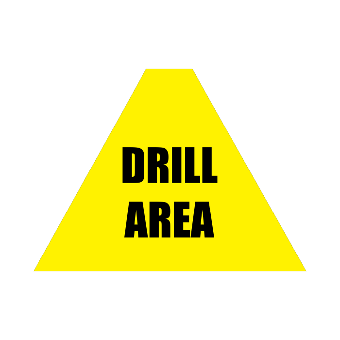 Tri Stand Markers Roll-Up Sign System – Drill Area – Three-Sided Reflective Safety Sign for Roadwork, Mining & Underground Applications