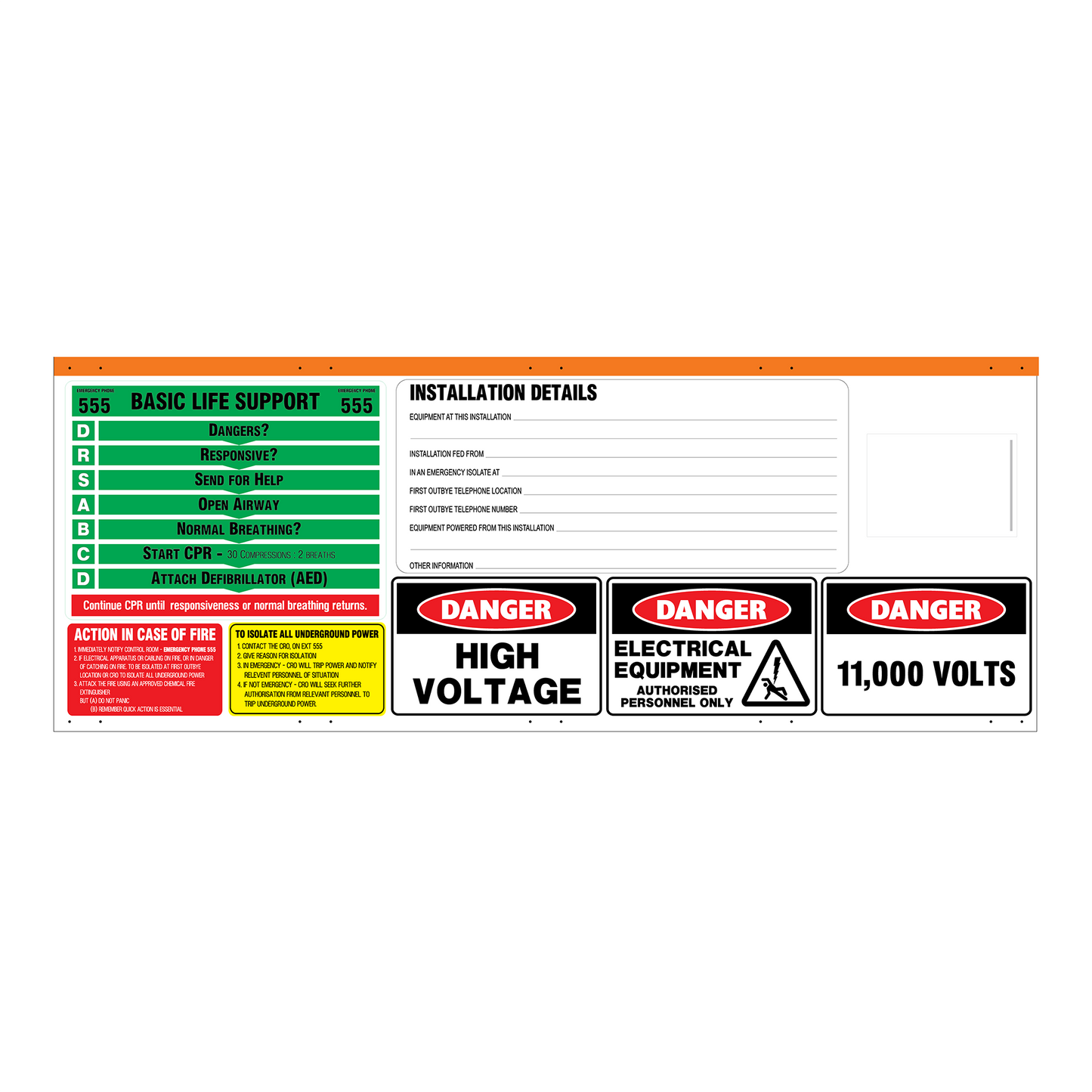 11,000 HIGH VOLTAGE ELECTRICAL Roll-Up DCB Banner (2100 x 800mm)