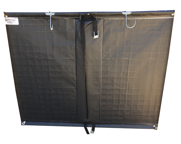 Back of Multi Fit Roll Up Sign to display finishes of eyelets and straps for portability and durability.