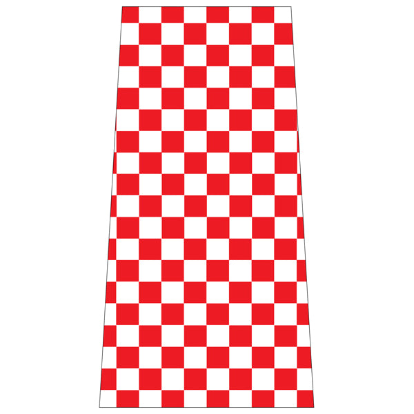 Reflective Red Checkered (Full) Cone Collars | Portable Traffic Cone Safety Signs