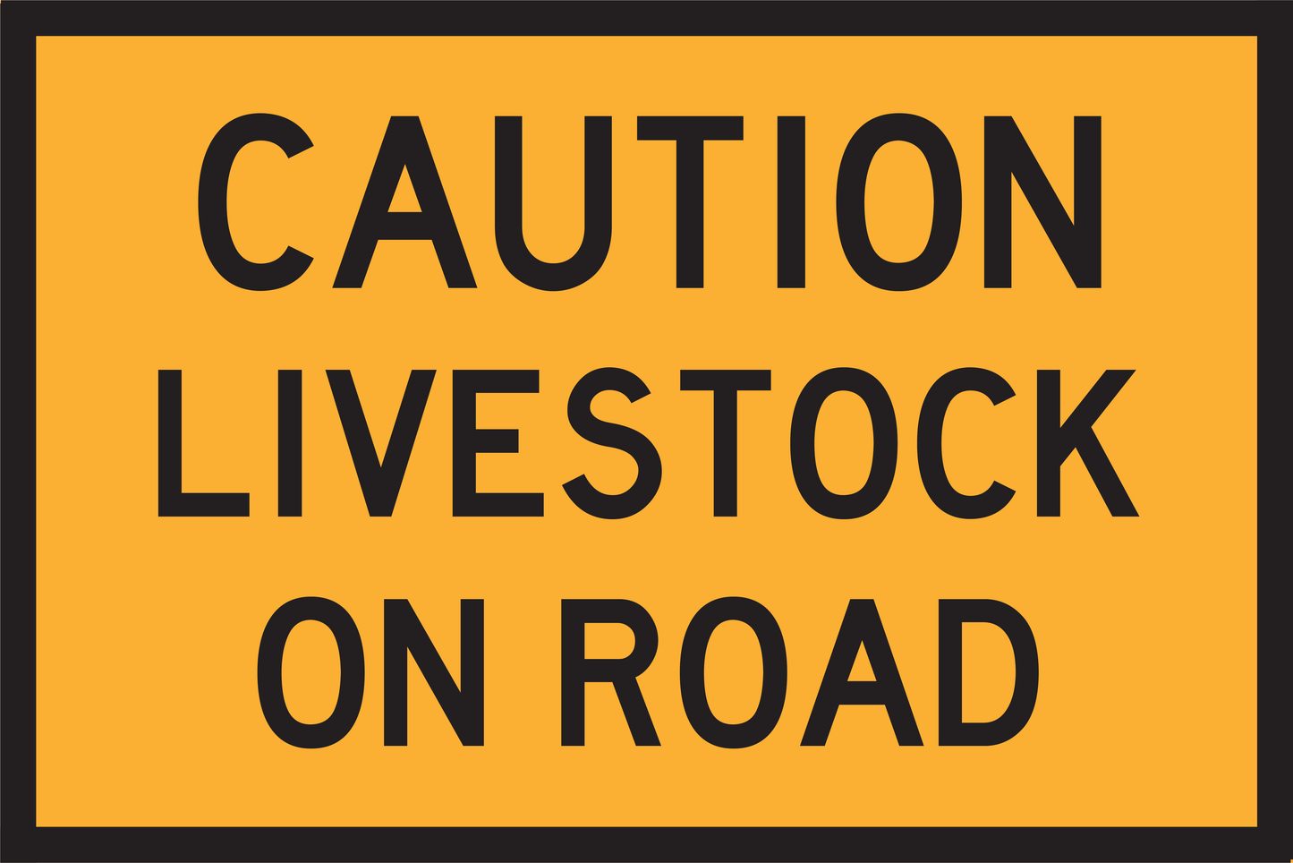 Caution Livestock On Road (RF-RWCLOR)