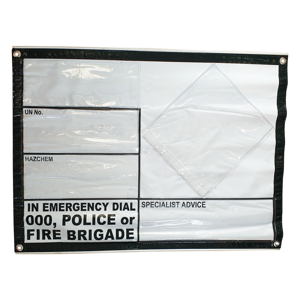 Emergency Information Panel (EIP) Hazchem Banner with Storage Pocket - 800x600mm