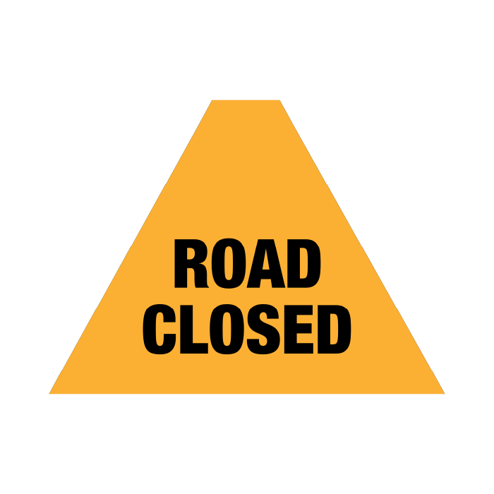 Tri Stand Markers Roll-Up Sign System – Road Closed – Three-Sided Reflective Safety Sign for Roadwork, Mining & Underground Applications