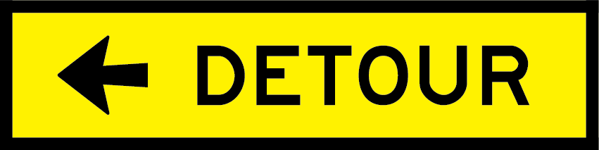 Detour Left Arrow (T5-1_L) Multi-Message Sign