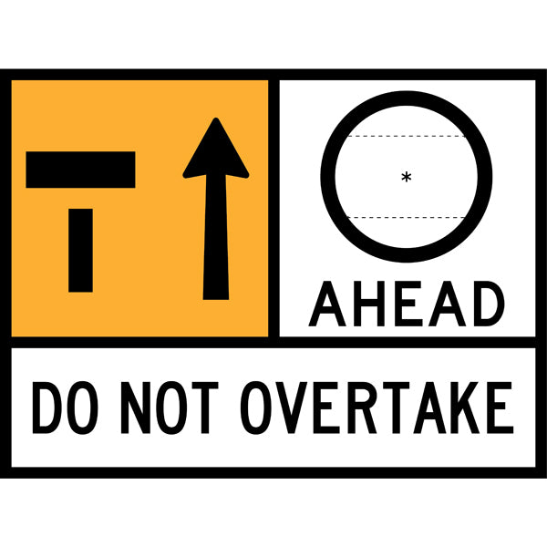 TC 1359, TC 1817 AND TC 1174 Left Lane Ends – Blank Speed Limit Ahead – Do Not Overtake Multi Message – 1200x900mm – Roll-Up Traffic Control Sign