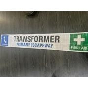 Transformer & Primary Escapeway Banner 2000mm x 300mm Double-Sided CL400 Reflective
