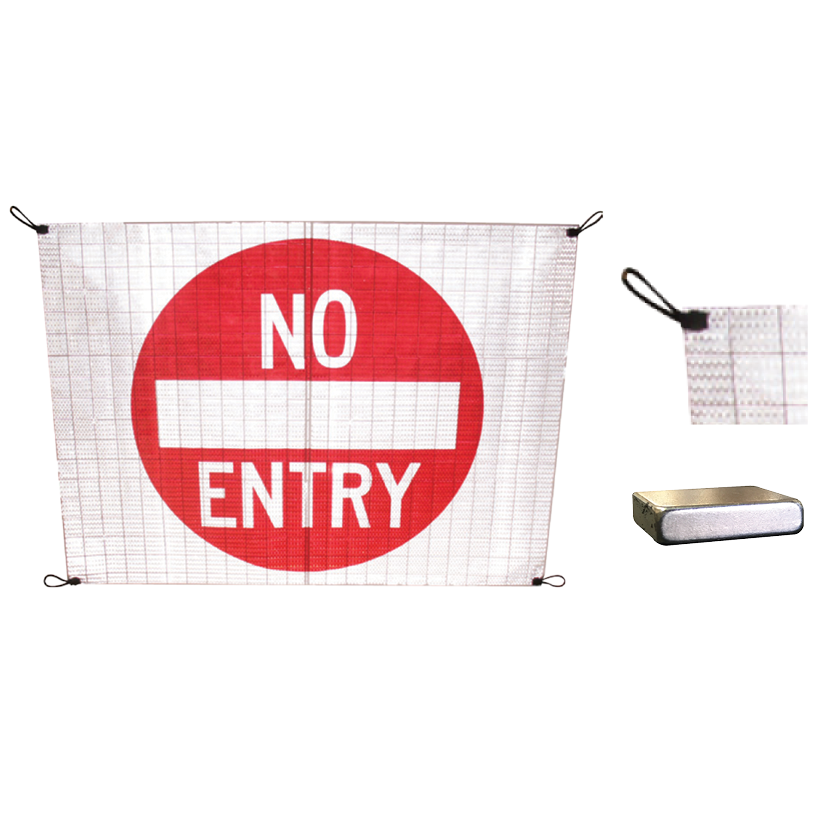 Magnet Mounted Roll Up Traffic Control Sign System – 600x600mm – Instant Vehicle & Machinery Warning Sign