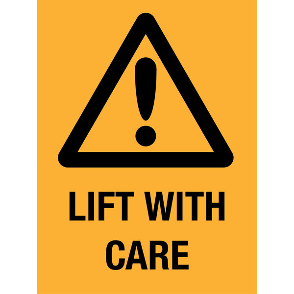 Reflective Roll Up Warning & Caution Safety Signs – Lift With Care – | Workplace Hazard & Industrial Safety Signs