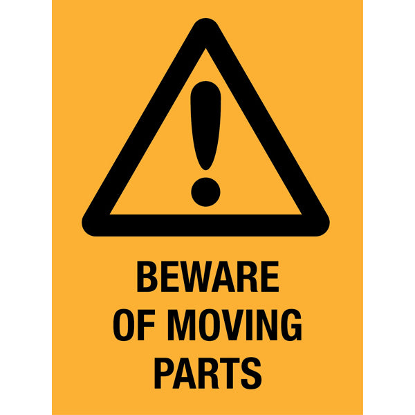 Reflective Roll Up Warning & Caution Safety Signs – Beware Of Moving Parts – | Workplace Hazard & Industrial Safety Signs