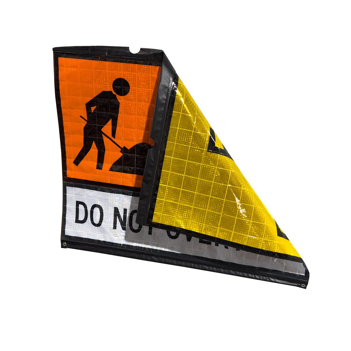 Double-Sided Guidepost Mounted Roll Up Sign System – Portable Traffic Control Sign Without a Stand