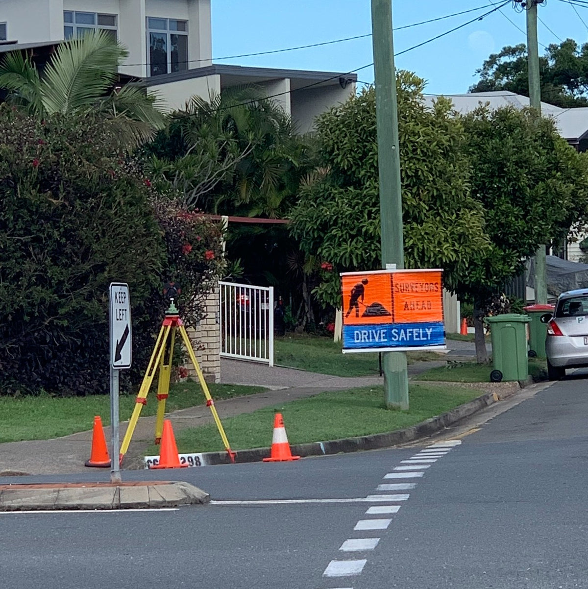 TC 1332, TC 1312 AND TC 1177 Workman Ahead – Surveyors Ahead – Drive Safely Multi Message – 1200x900mm – Roll-Up Traffic Control Sign