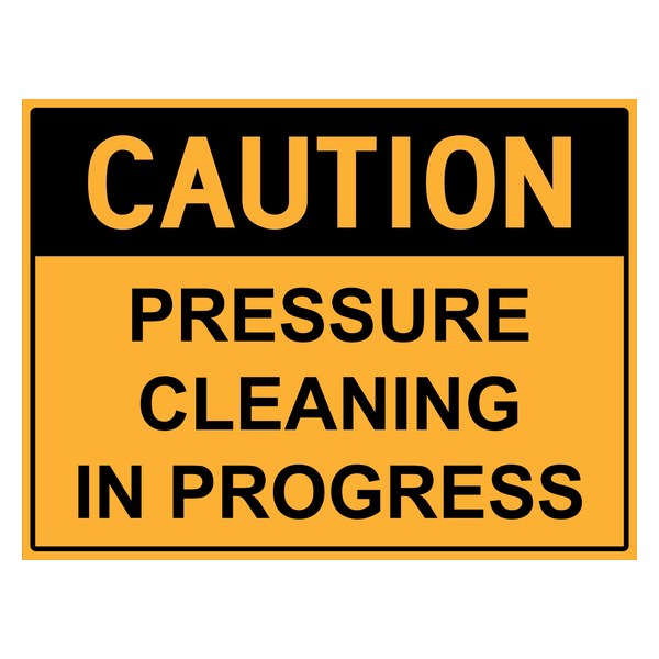 Reflective Roll Up Warning & Caution Safety Signs - Caution Pressure Cleaning In Progress - Workplace Hazard & Industrial Safety Signs