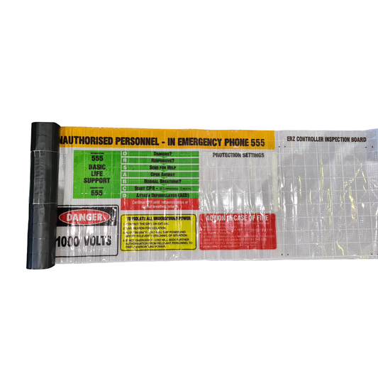 1000 Low Voltage Electrical Reflective Roll Up DCB Banner / Distribution Control Board Safety Sign 2385mm x 1000mm