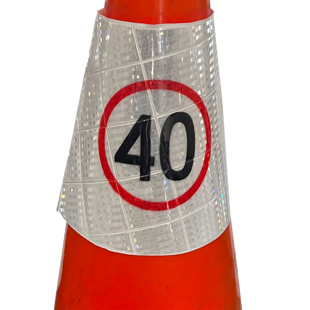 Reflective Speed Limit Cone Collars / Portable Traffic Cone Speed Signs