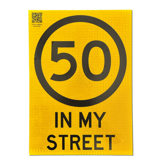 REFLECTIVE 50 KM/H SPEED LIMIT STICKER