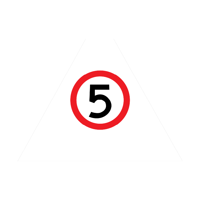 Tri Stand Markers Roll-Up Sign System – 5km/h – Three-Sided Reflective Safety Sign for Roadwork, Mining & Underground Applications