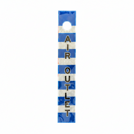 Air Outlet – Printed Reflective Dropper Marker / Ceiling Suspended Pipeline Safety Tag - 50mm x 500mm