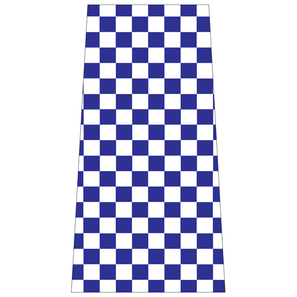 Reflective Stackable Bollard Collars – Blue Checkered (Full) – 800 mm | Printed Safety Messages & Custom Designs