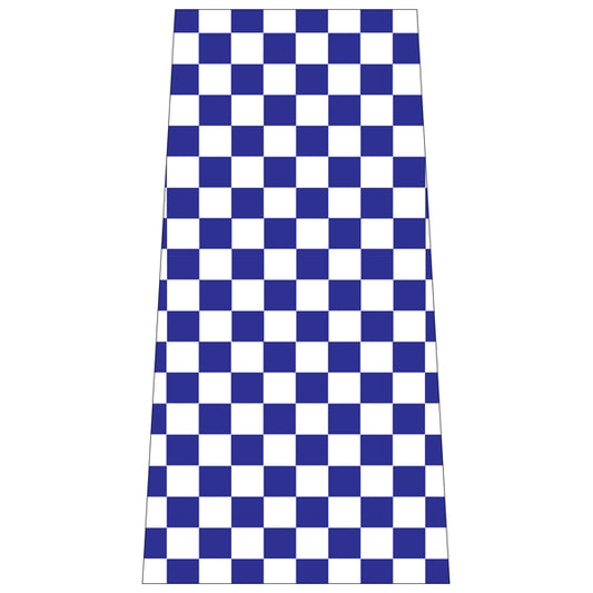 Reflective Blue Checkered (Full) Cone Collars | Portable Traffic Cone Safety Signs