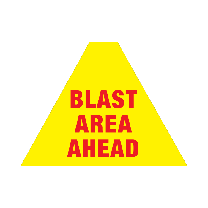 Tri Stand Markers Roll-Up Sign System – Blast Area Ahead – Three-Sided Reflective Safety Sign for Roadwork, Mining & Underground Applications