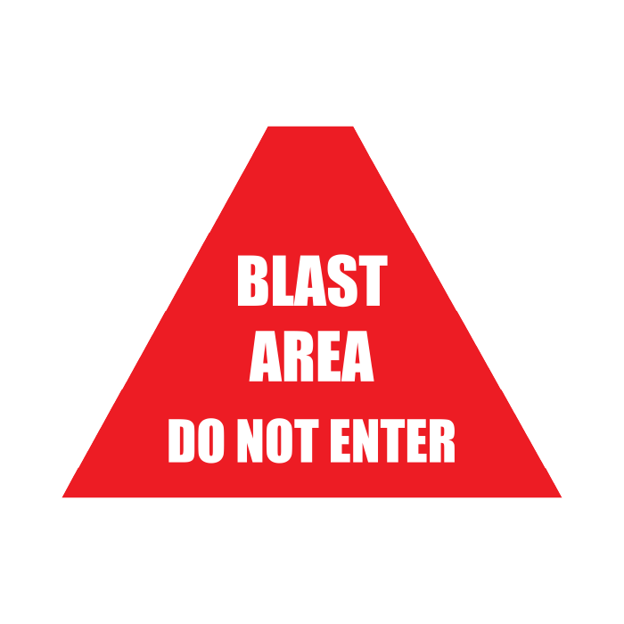 Tri Stand Markers Roll-Up Sign System – Blast Area Do Not Enter – Three-Sided Reflective Safety Sign for Roadwork, Mining & Underground Applications