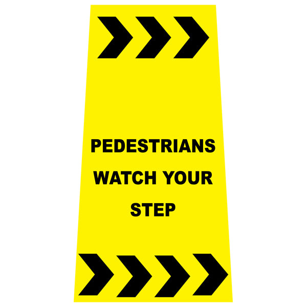 Reflective Stackable Bollard Collars – Pedestrians Watch Your Step – 800 mm | Printed Safety Messages & Custom Designs