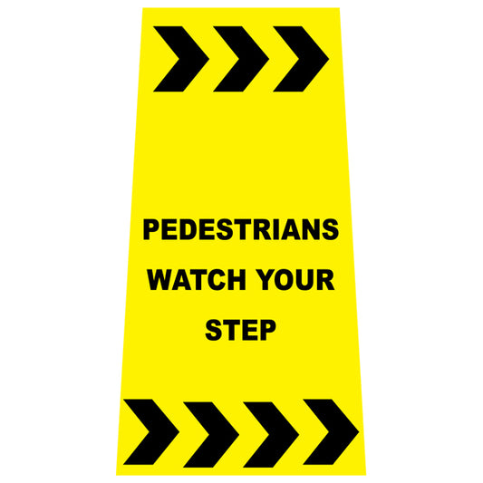 Reflective Pedestrians Watch Your Step Cone Collars | Portable Traffic Cone Safety Signs