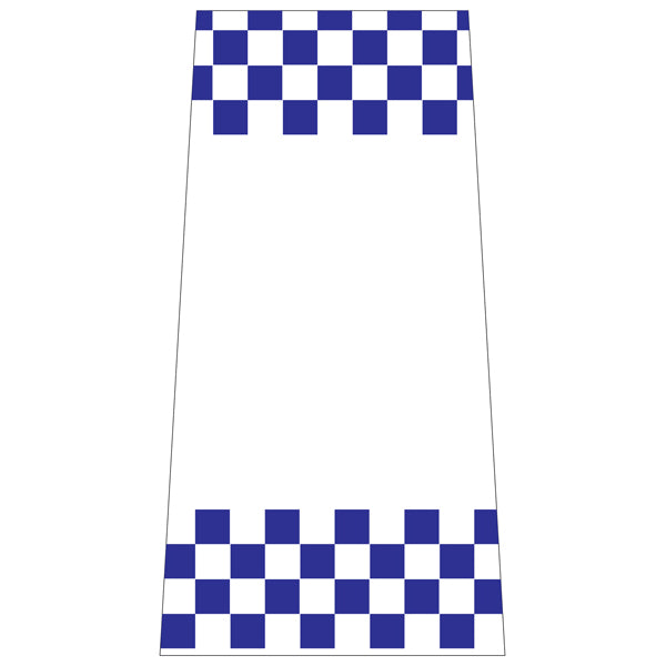 Reflective Stackable Bollard Collars – Blue Checkered (Top & Bottom) – 800 mm | Printed Safety Messages & Custom Designs