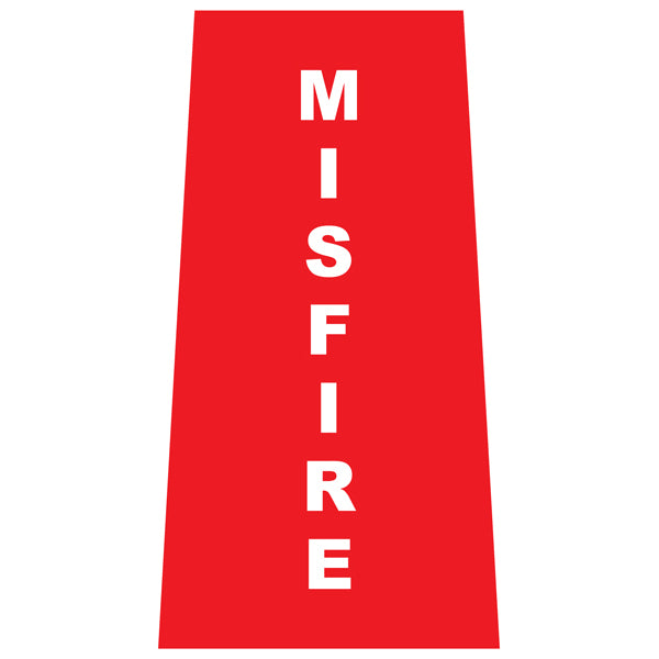 Reflective Stackable Bollard Collars – Misfire (Red) – 800 mm | Printed Safety Messages & Custom Designs