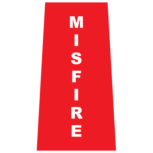 Reflective Stackable Bollard Collars – Misfire (Red) – 800 mm | Printed Safety Messages & Custom Designs