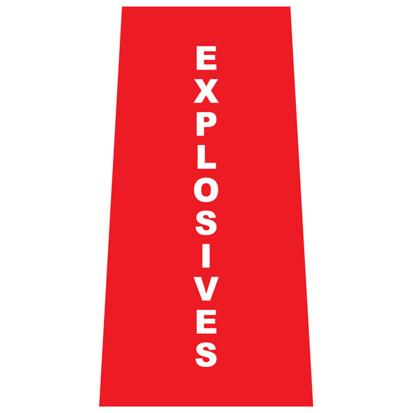 Reflective Stackable Bollard Collars – Explosives – 800 mm | Printed Safety Messages & Custom Designs