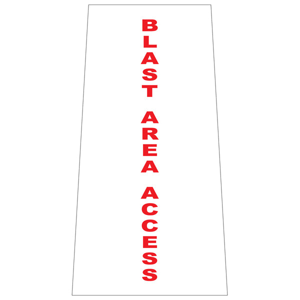 Reflective Stackable Bollard Collars – Blast Area Access (White) – 800 mm | Printed Safety Messages & Custom Designs