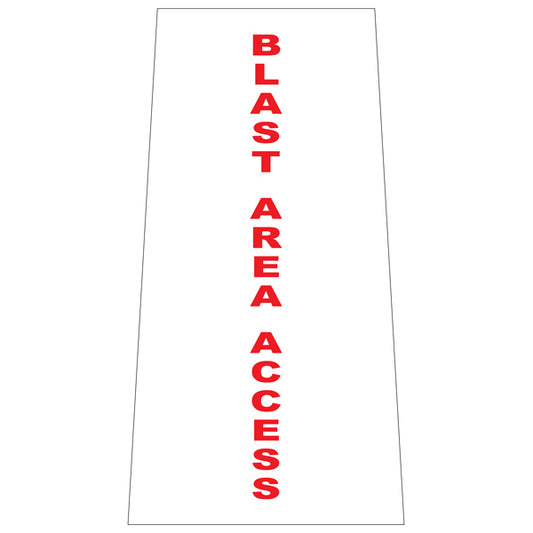 Reflective Stackable Bollard Collars – Blast Area Access (White) – 800 mm | Printed Safety Messages & Custom Designs