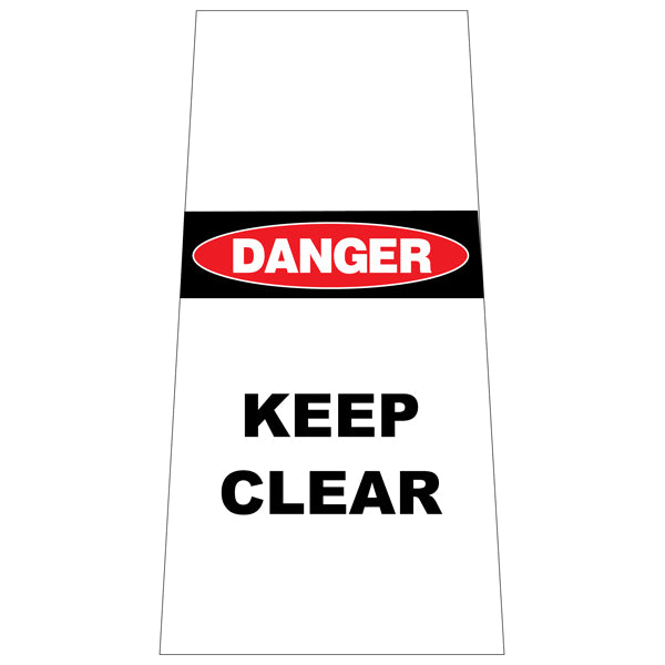 Reflective Stackable Bollard Collars – Danger Keep Clear – 800 mm | Printed Safety Messages & Custom Designs