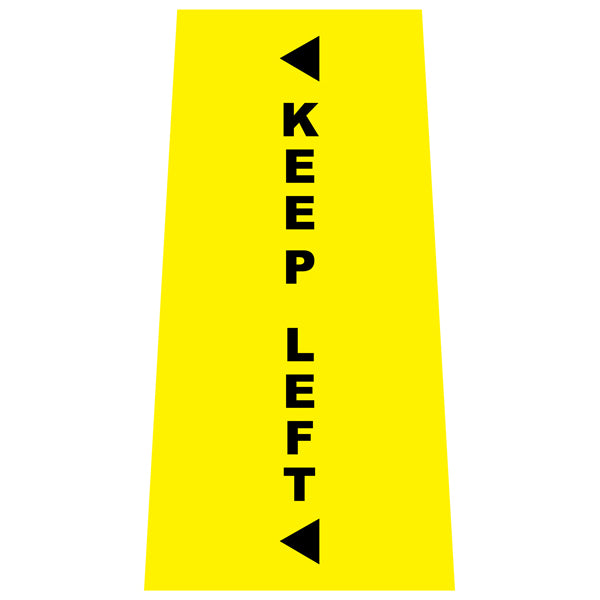Reflective Keep Left (Fluoro Yellow) Cone Collars | Portable Traffic Cone Safety Signs