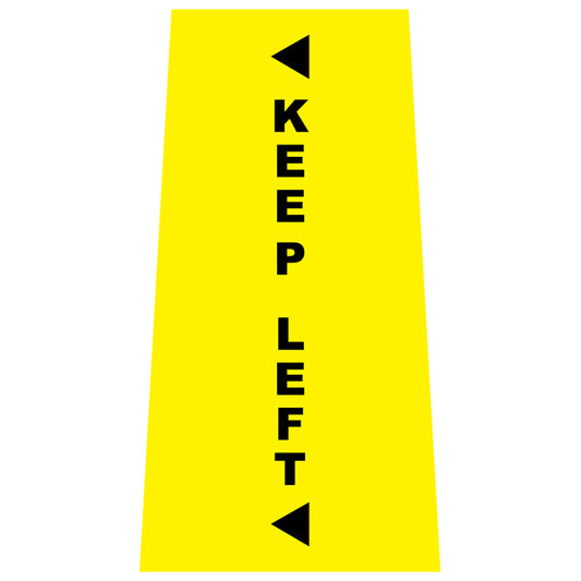 Reflective Keep Left (Fluoro Yellow) Cone Collars | Portable Traffic Cone Safety Signs