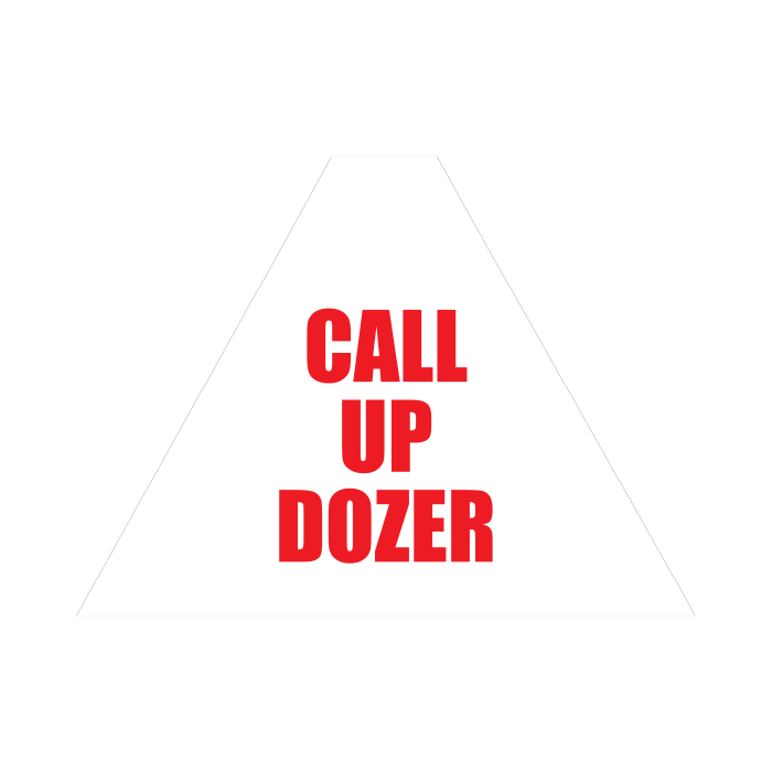 Tri Stand Markers Roll-Up Sign System – Call Up Dozer – Three-Sided Reflective Safety Sign for Roadwork, Mining & Underground Applications