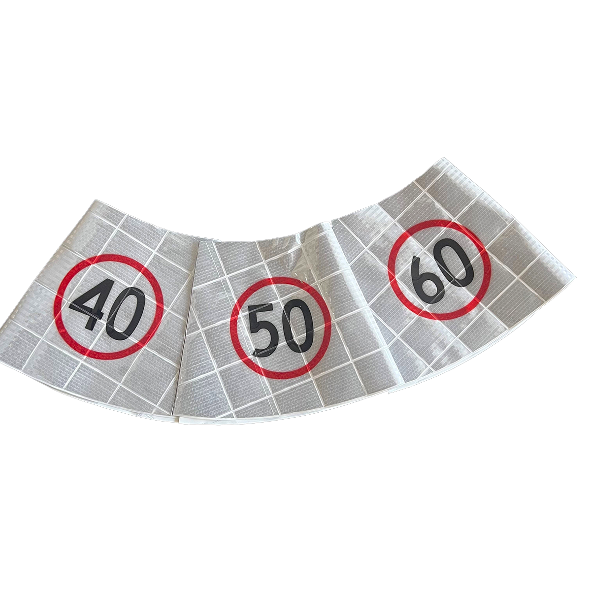 Reflective Speed Limit Cone Collars / Portable Traffic Cone Speed Signs