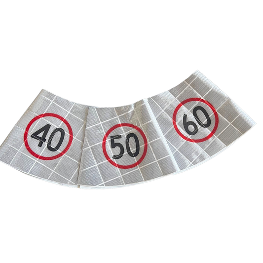 Reflective Speed Limit Cone Collars / Portable Traffic Cone Speed Signs