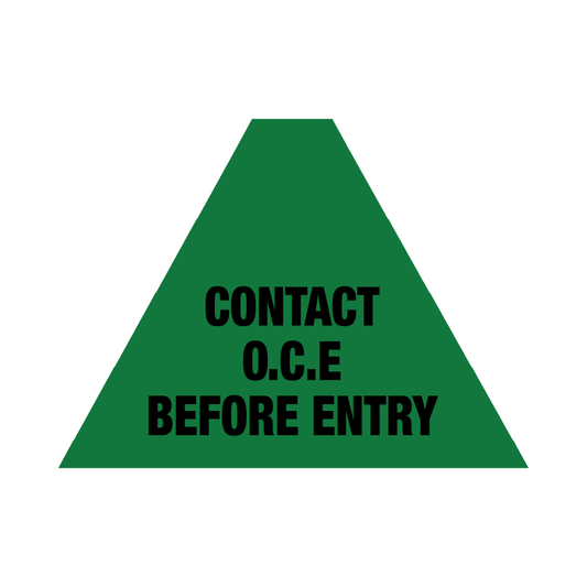 Tri Stand Markers Roll-Up Sign System – Contact O.C.E Before Entry – Three-Sided Reflective Safety Sign for Roadwork, Mining & Underground Applications