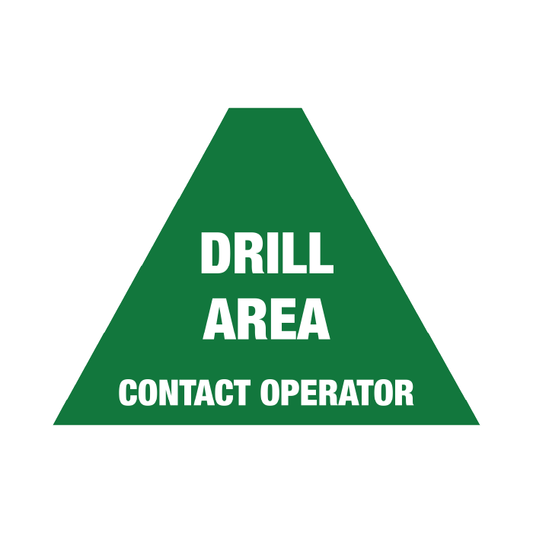 Tri Stand Markers Roll-Up Sign System – Drill Area Contact Operator – Three-Sided Reflective Safety Sign for Roadwork, Mining & Underground Applications