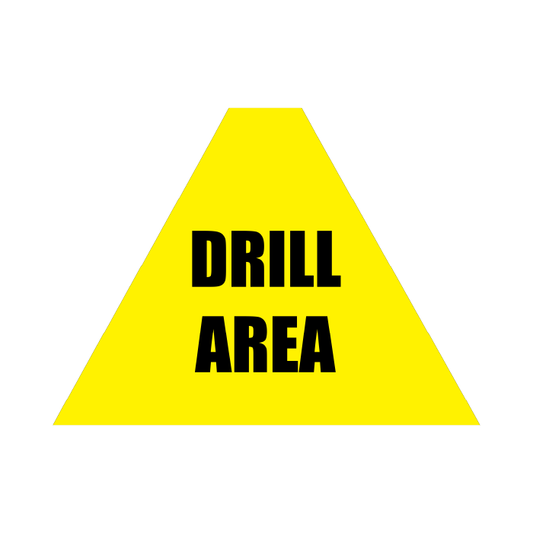Tri Stand Markers Roll-Up Sign System – Drill Area – Three-Sided Reflective Safety Sign for Roadwork, Mining & Underground Applications