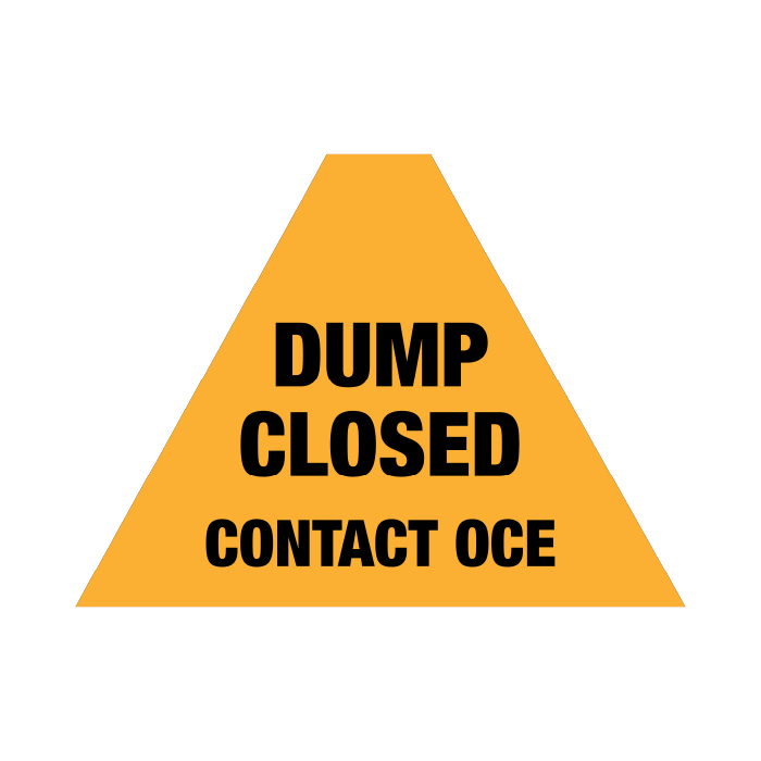 Tri Stand Markers Roll-Up Sign System – Dump Closed Contact OCE – Three-Sided Reflective Safety Sign for Roadwork, Mining & Underground Applications