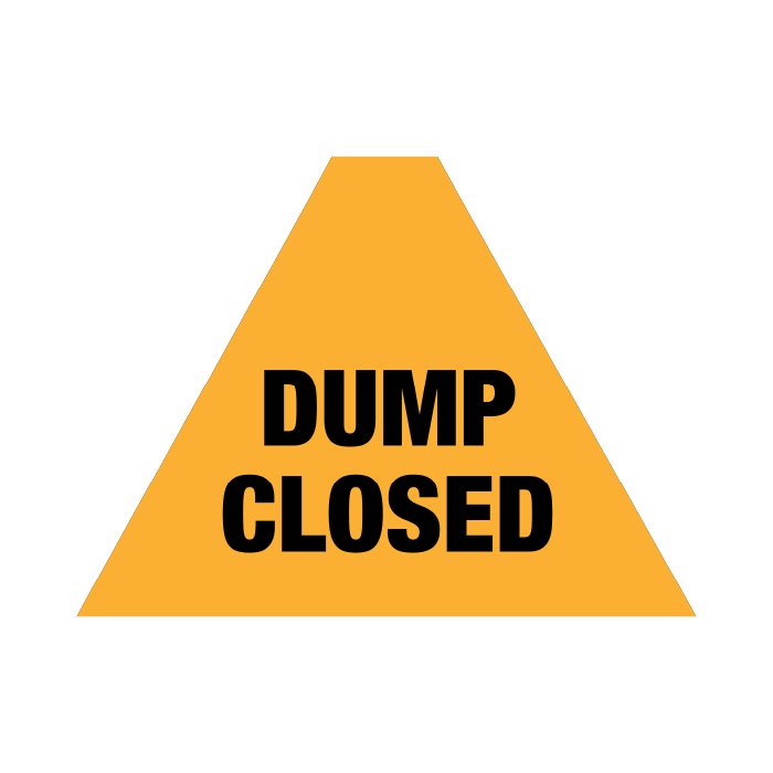 Tri Stand Markers Roll-Up Sign System – Dump Closed – Three-Sided Reflective Safety Sign for Roadwork, Mining & Underground Applications