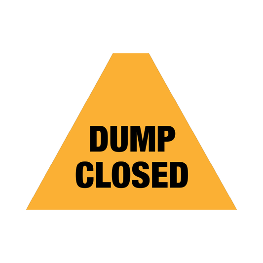 Tri Stand Markers Roll-Up Sign System – Dump Closed – Three-Sided Reflective Safety Sign for Roadwork, Mining & Underground Applications