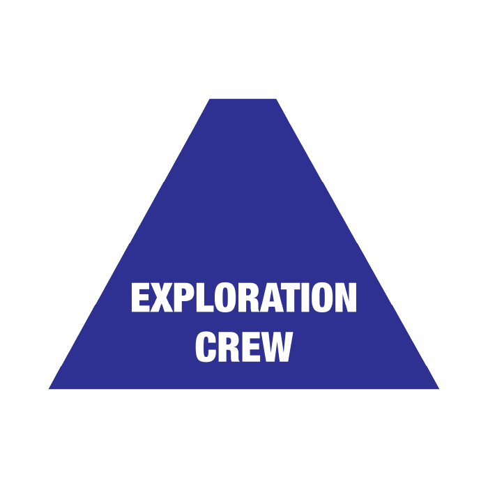 Tri Stand Markers Roll-Up Sign System – Exploration Crew – Three-Sided Reflective Safety Sign for Roadwork, Mining & Underground Applications