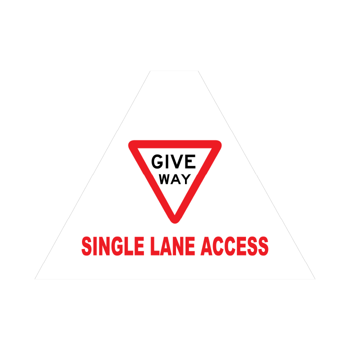 Tri Stand Markers Roll-Up Sign System – Give Way Single Lane Access – Three-Sided Reflective Safety Sign for Roadwork, Mining & Underground Applications