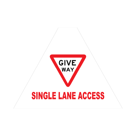 Tri Stand Markers Roll-Up Sign System – Give Way Single Lane Access – Three-Sided Reflective Safety Sign for Roadwork, Mining & Underground Applications