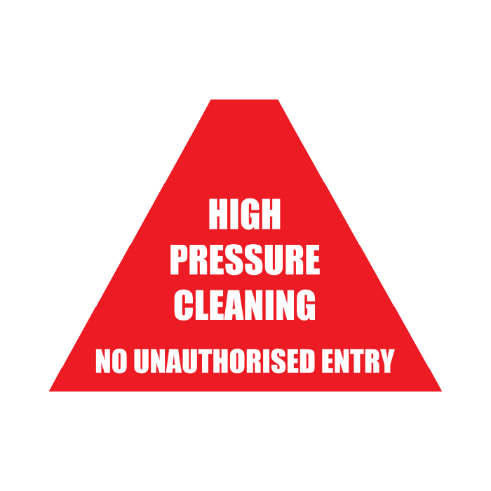 Tri Stand Markers Roll-Up Sign System – High Pressure Cleaning No Unauthorised Entry – Three-Sided Reflective Safety Sign for Roadwork, Mining & Underground Applications